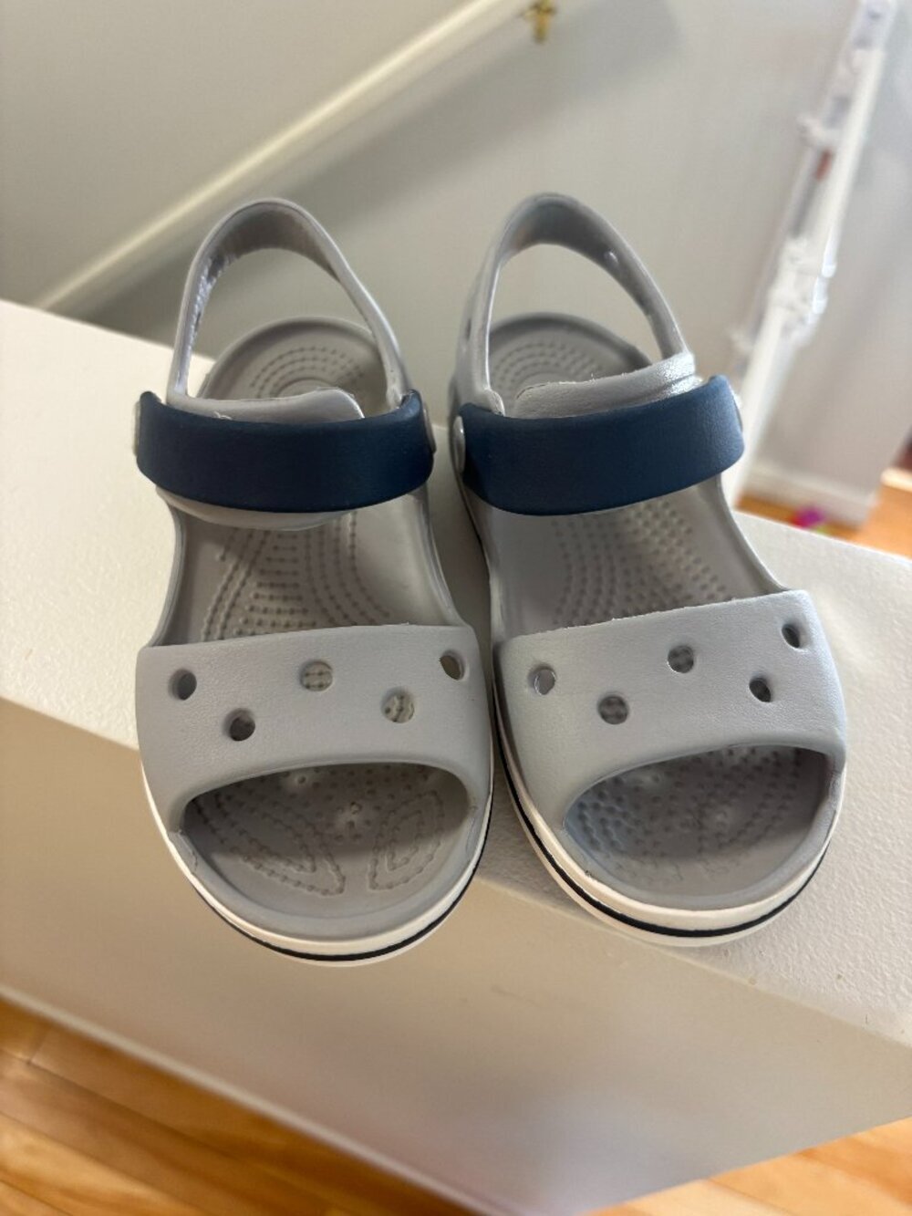 Crocs Kids Grey Blue Sandals Little Boys Toddler Size 9